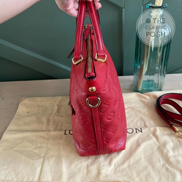 ❌SOLD❌ Louis Vuitton Bastille PM Empreinte Cerise Red Leather Tote Bag DU2184 - Picture 5 of 14